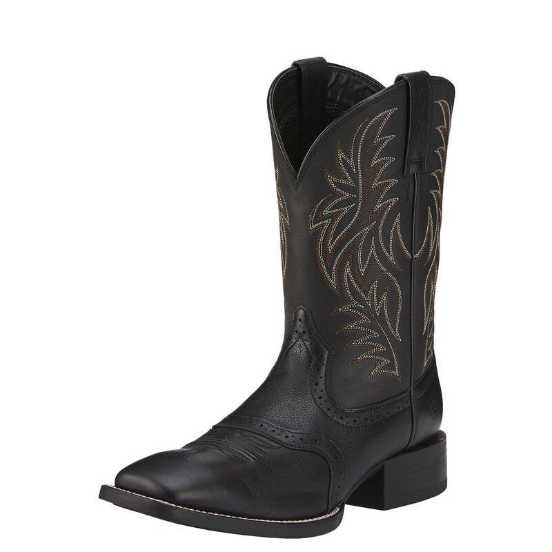 Ariat Western: Sport Wide Square Toe Botas Western Hombre - Negras (HJNQI5718)